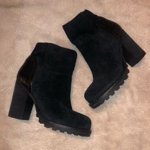 Sam Edelman black suede leather heeled booties 6.5